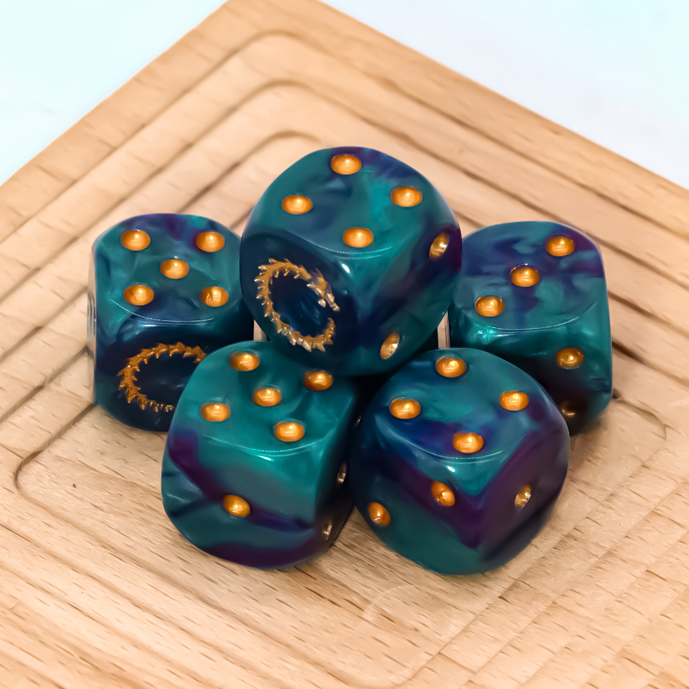 6Pcs Deep Sea Gold Flame D6 Di - Board Game Live review and price