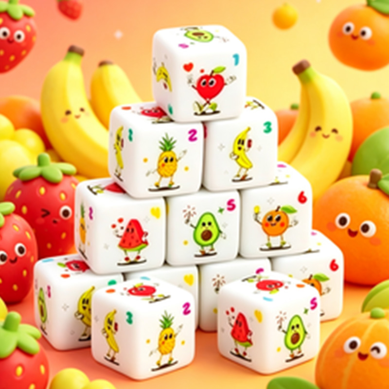 12Pcs Fruit Theme D6 Dice Set  - Board Game Live review and price